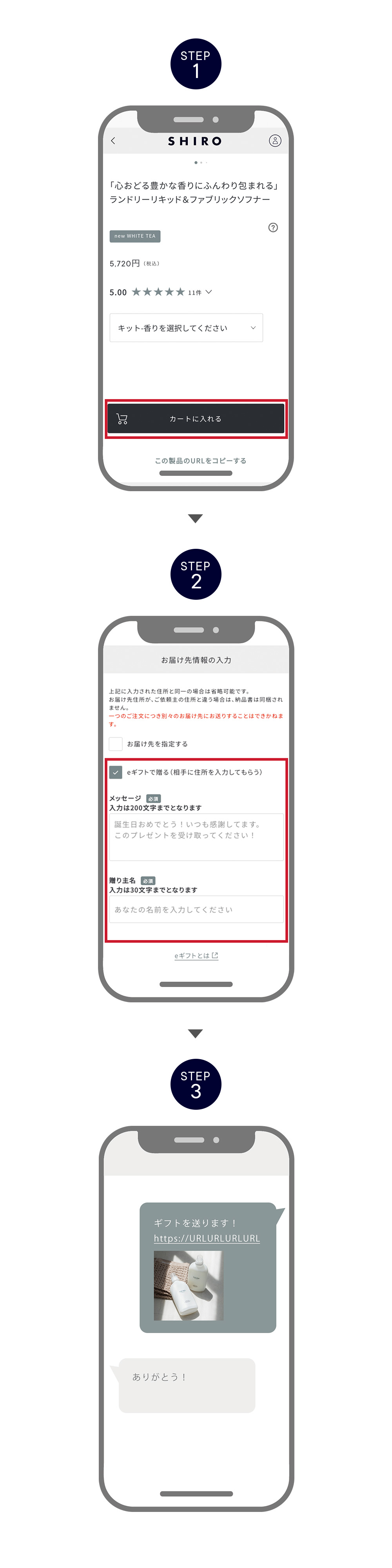 「eギフト」ご利用方法「贈り方」