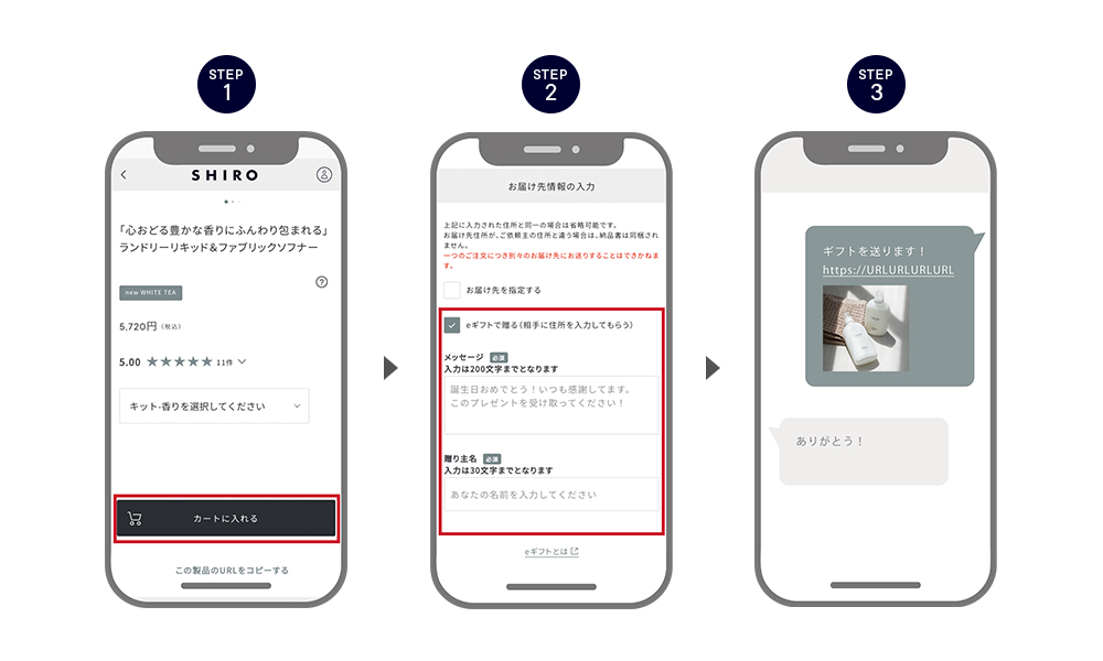「eギフト」ご利用方法「贈り方」
