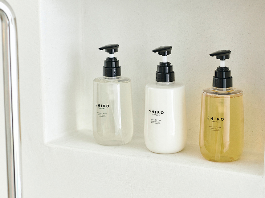 滞在中はSHIROの製品が存分に楽しめる