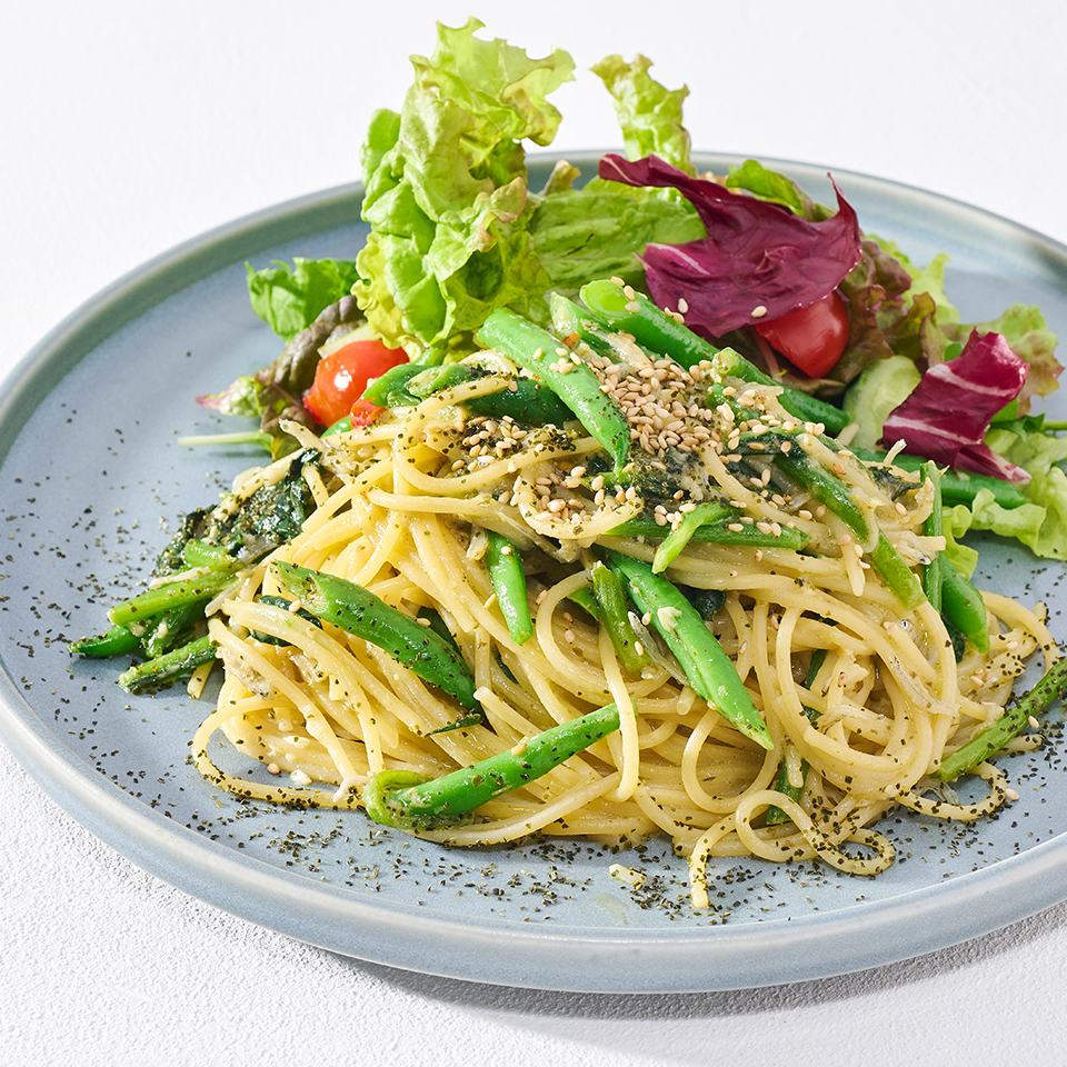 星屑昆布とちりめんじゃこのジェノベーゼスパゲティ 大葉の香り